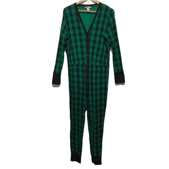 Victoria's Secret Check Print Thermal One Piece Pajama Size L Loungewear - Picture 8 of 8